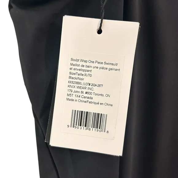 KNIX Sculpt Wrap One Piece Swimsuit- Black UPF 50- XL - Picture 9 of 13